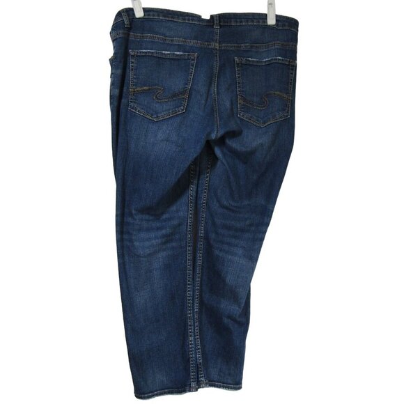 SILVER JEANS Distressed Boyfriend Sam Slim Leg Jeans Pants Relaxed SZ 18 L27 - Picture 4 of 10